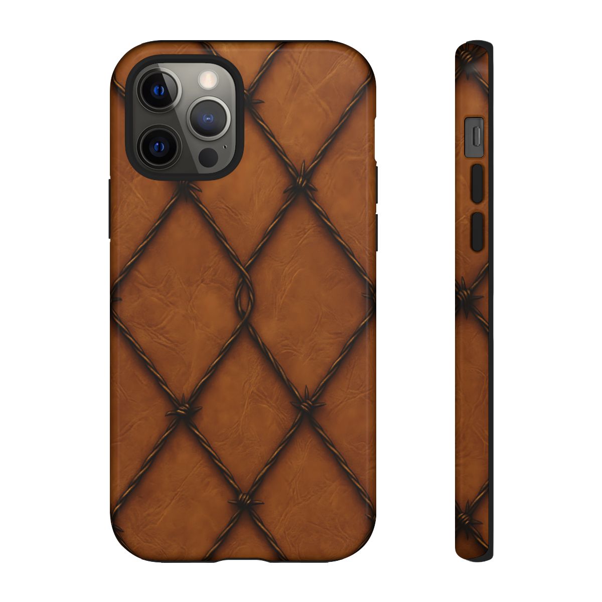 Tan Barbed Wire Grid Tough Case