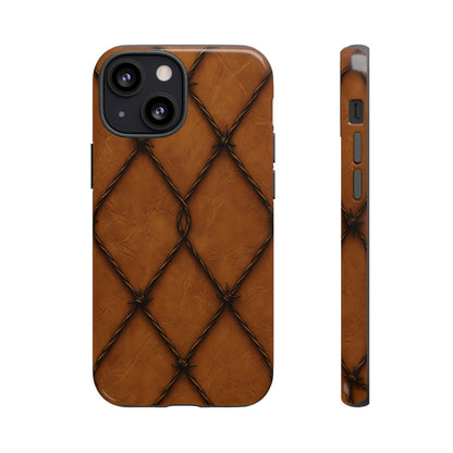 Tan Barbed Wire Grid Tough Case