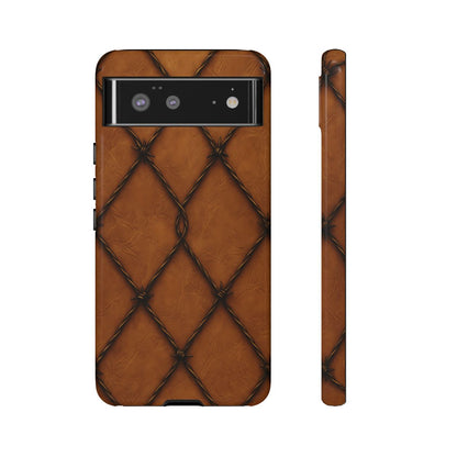 Tan Barbed Wire Grid Tough Case
