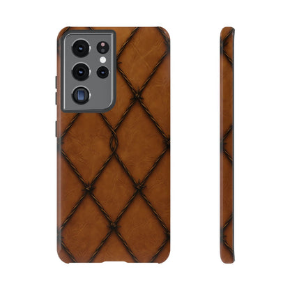 Tan Barbed Wire Grid Tough Case