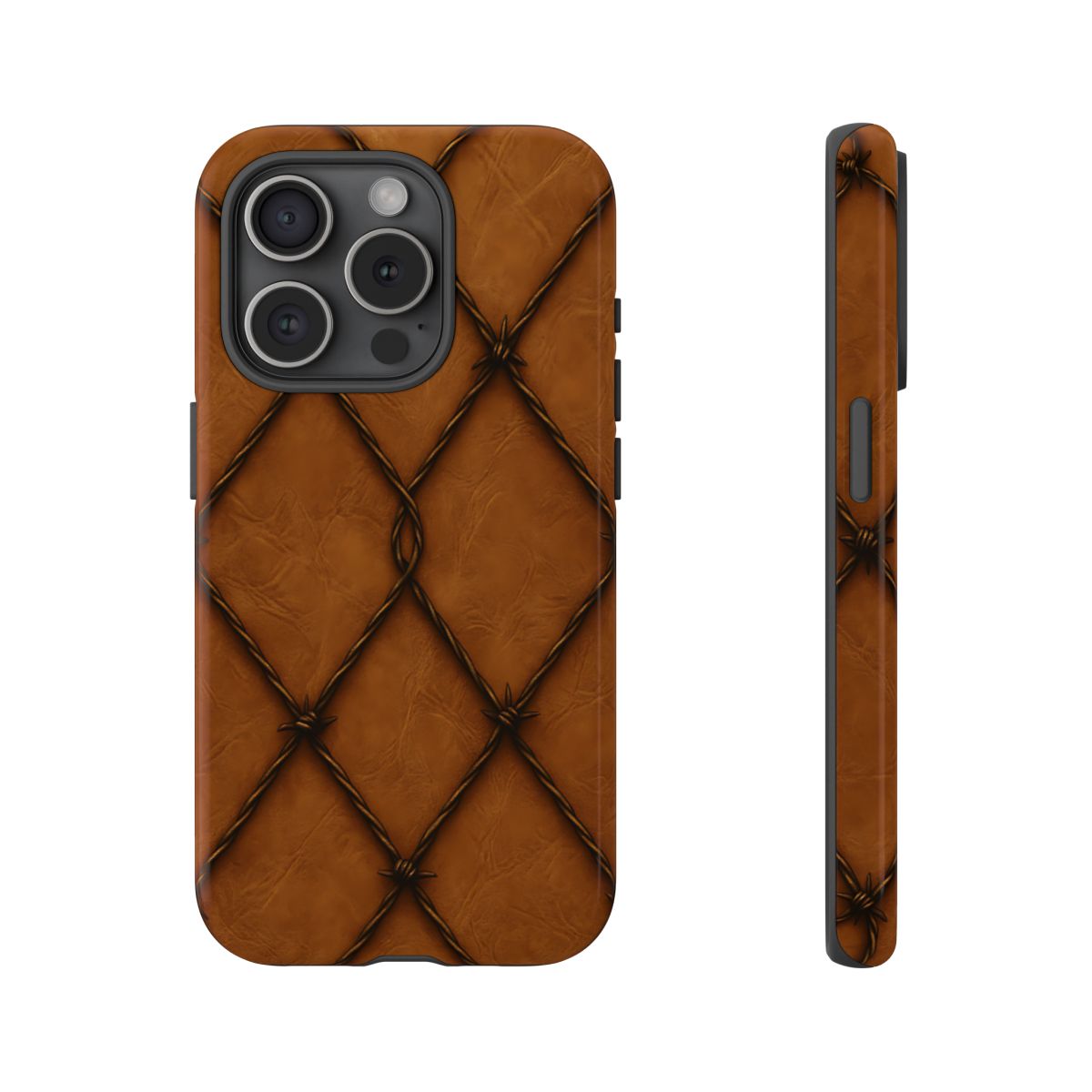 Tan Barbed Wire Grid Tough Case