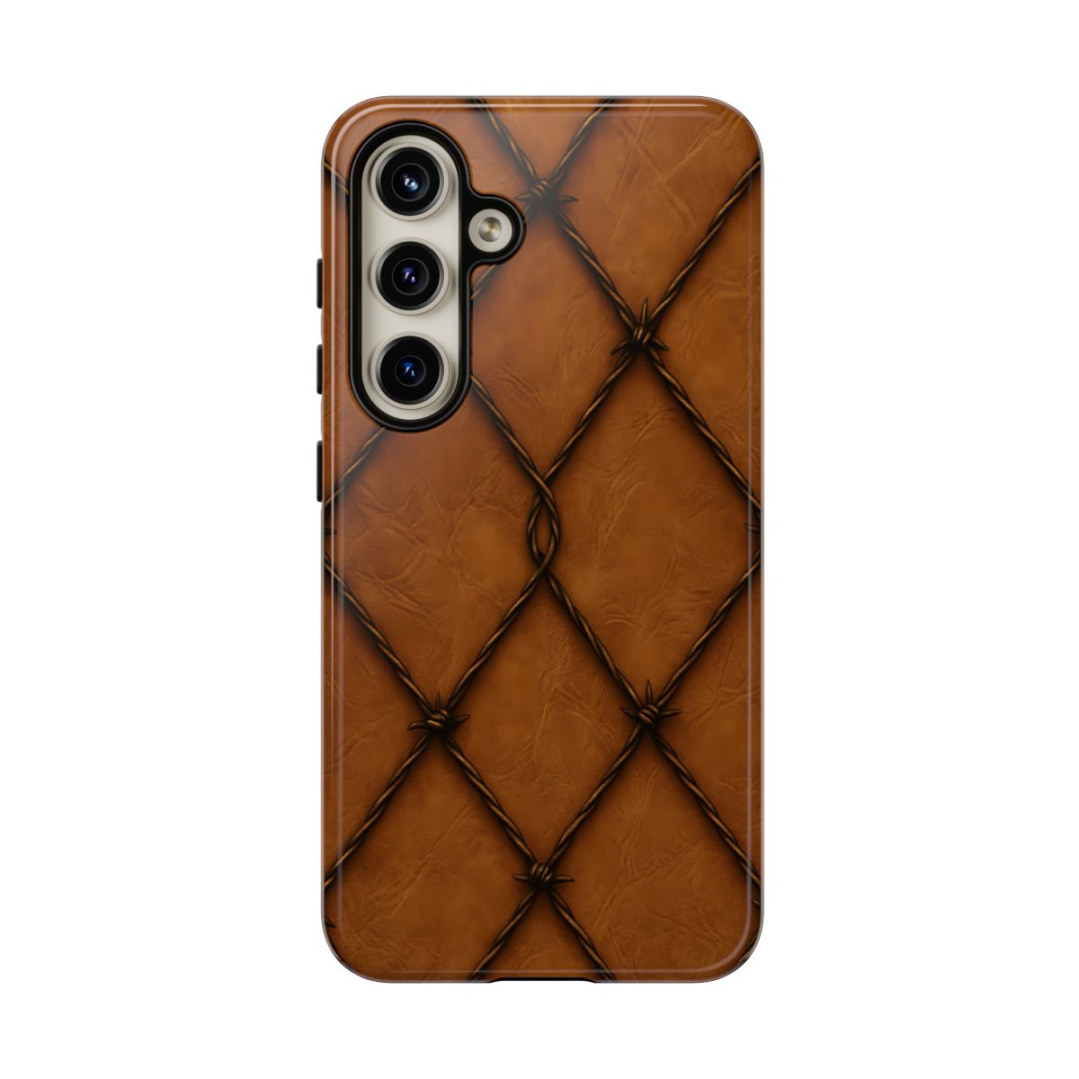 Tan Barbed Wire Grid Tough Case