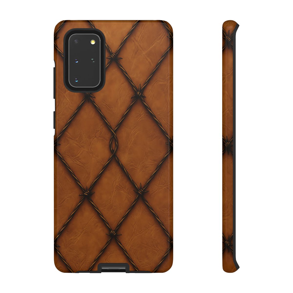 Tan Barbed Wire Grid Tough Case