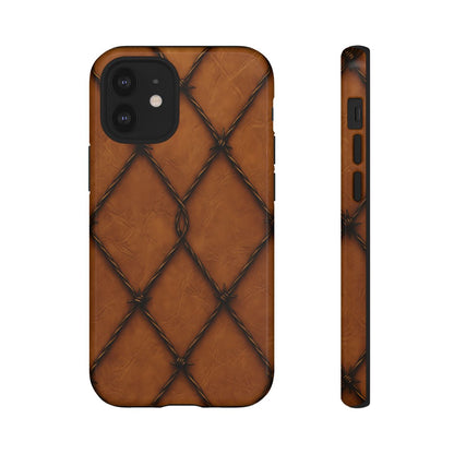 Tan Barbed Wire Grid Tough Case