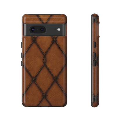 Tan Barbed Wire Grid Tough Case