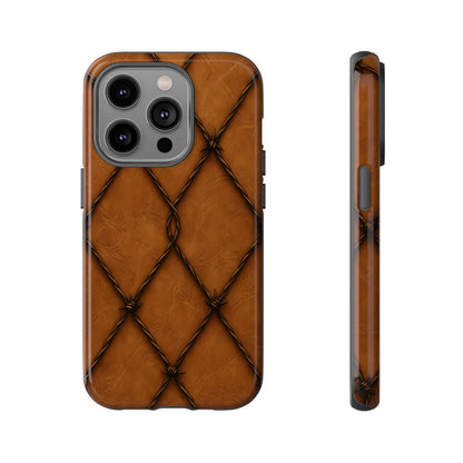 Tan Barbed Wire Grid Tough Case