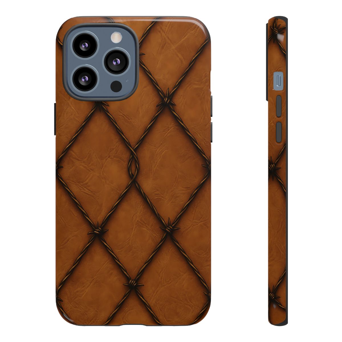 Tan Barbed Wire Grid Tough Case