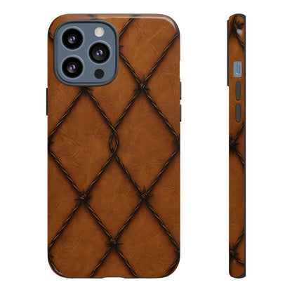 Tan Barbed Wire Grid Tough Case