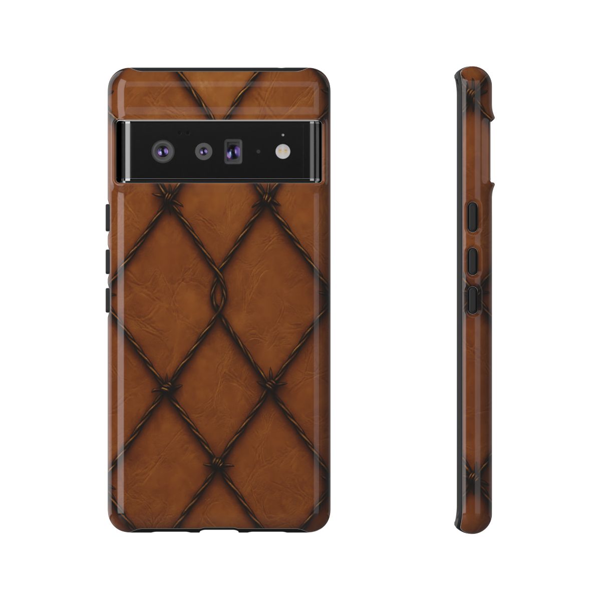 Tan Barbed Wire Grid Tough Case