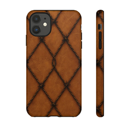 Tan Barbed Wire Grid Tough Case