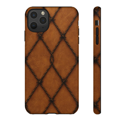 Tan Barbed Wire Grid Tough Case
