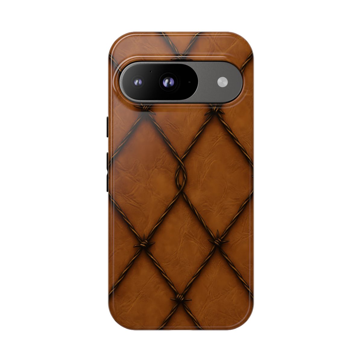 Tan Barbed Wire Grid Tough Case