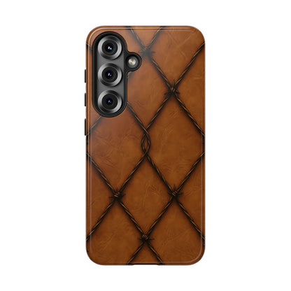 Tan Barbed Wire Grid Tough Case