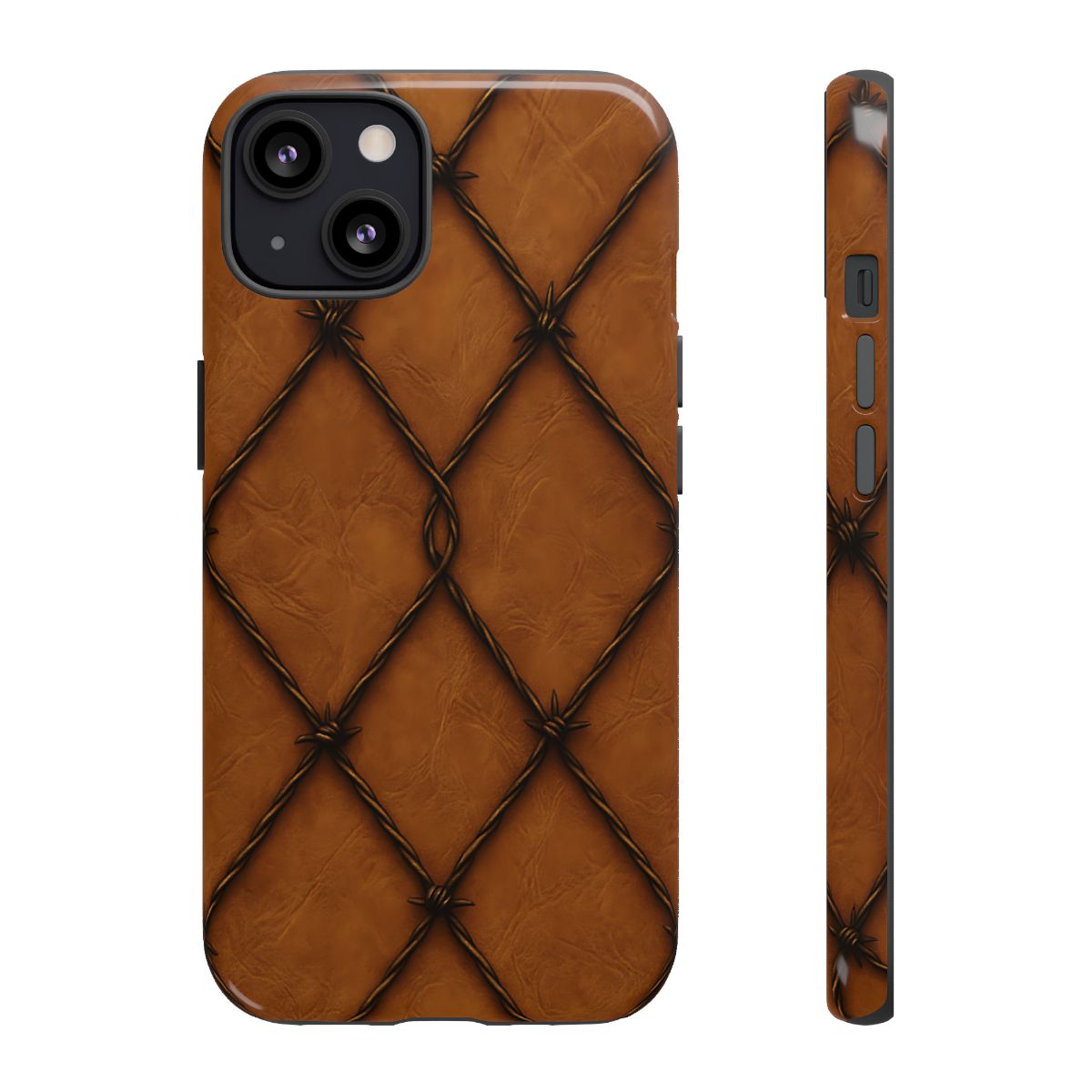 Tan Barbed Wire Grid Tough Case