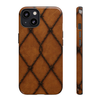 Tan Barbed Wire Grid Tough Case