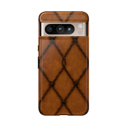 Tan Barbed Wire Grid Tough Case