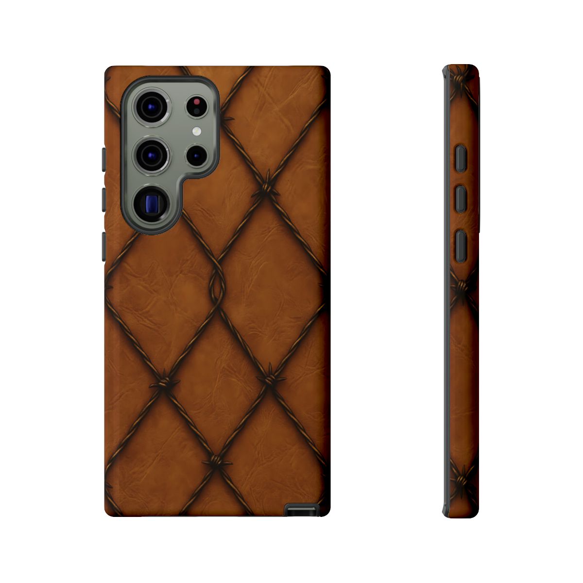Tan Barbed Wire Grid Tough Case