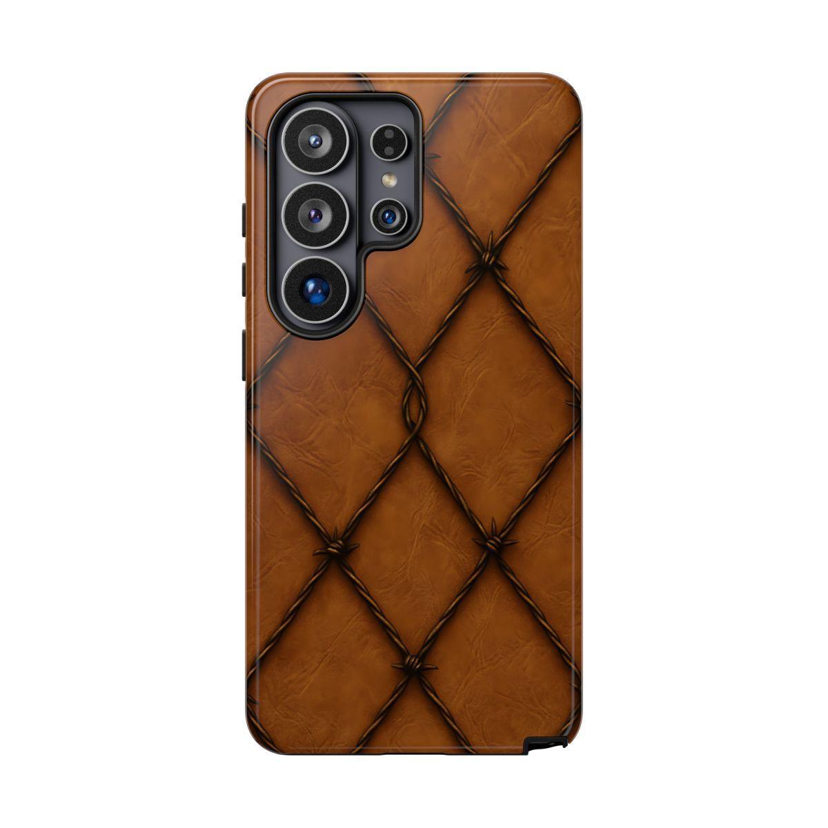 Tan Barbed Wire Grid Tough Case