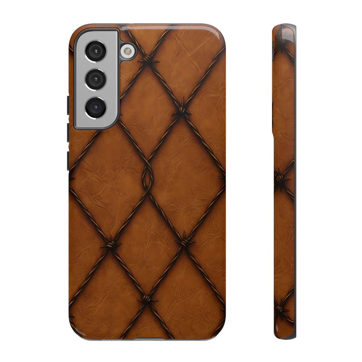 Tan Barbed Wire Grid Tough Case