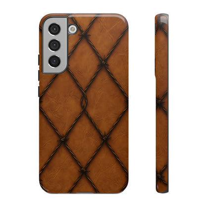 Tan Barbed Wire Grid Tough Case