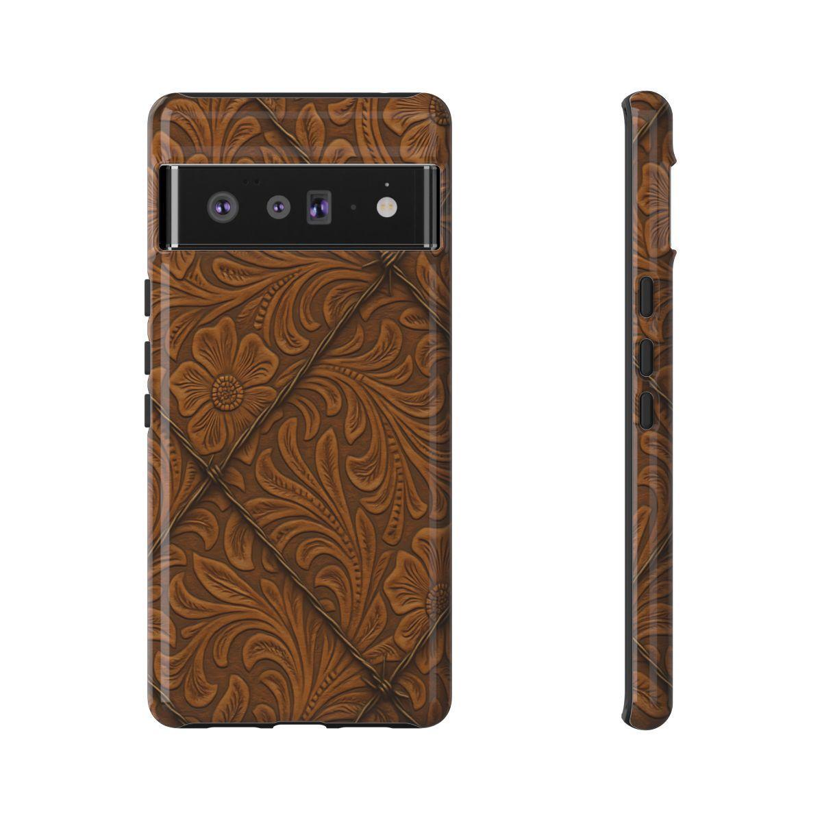 Faux Tooled Tan Barbed Wire Tough Case