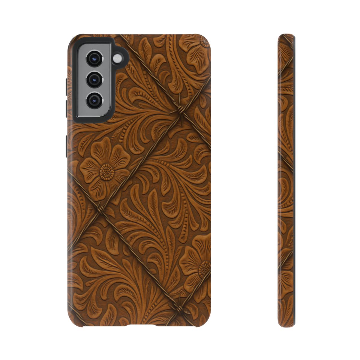 Faux Tooled Tan Barbed Wire Tough Case