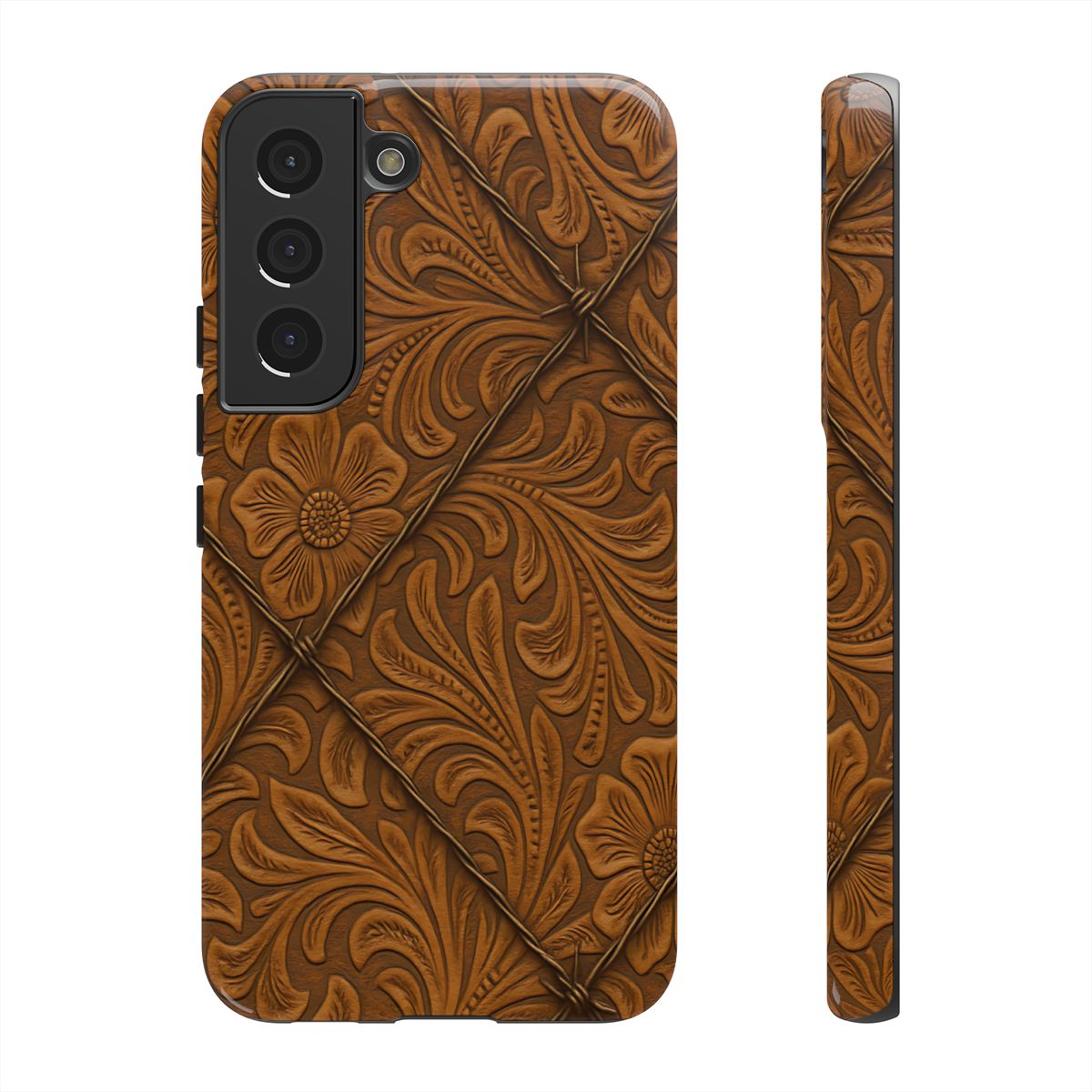 Faux Tooled Tan Barbed Wire Tough Case