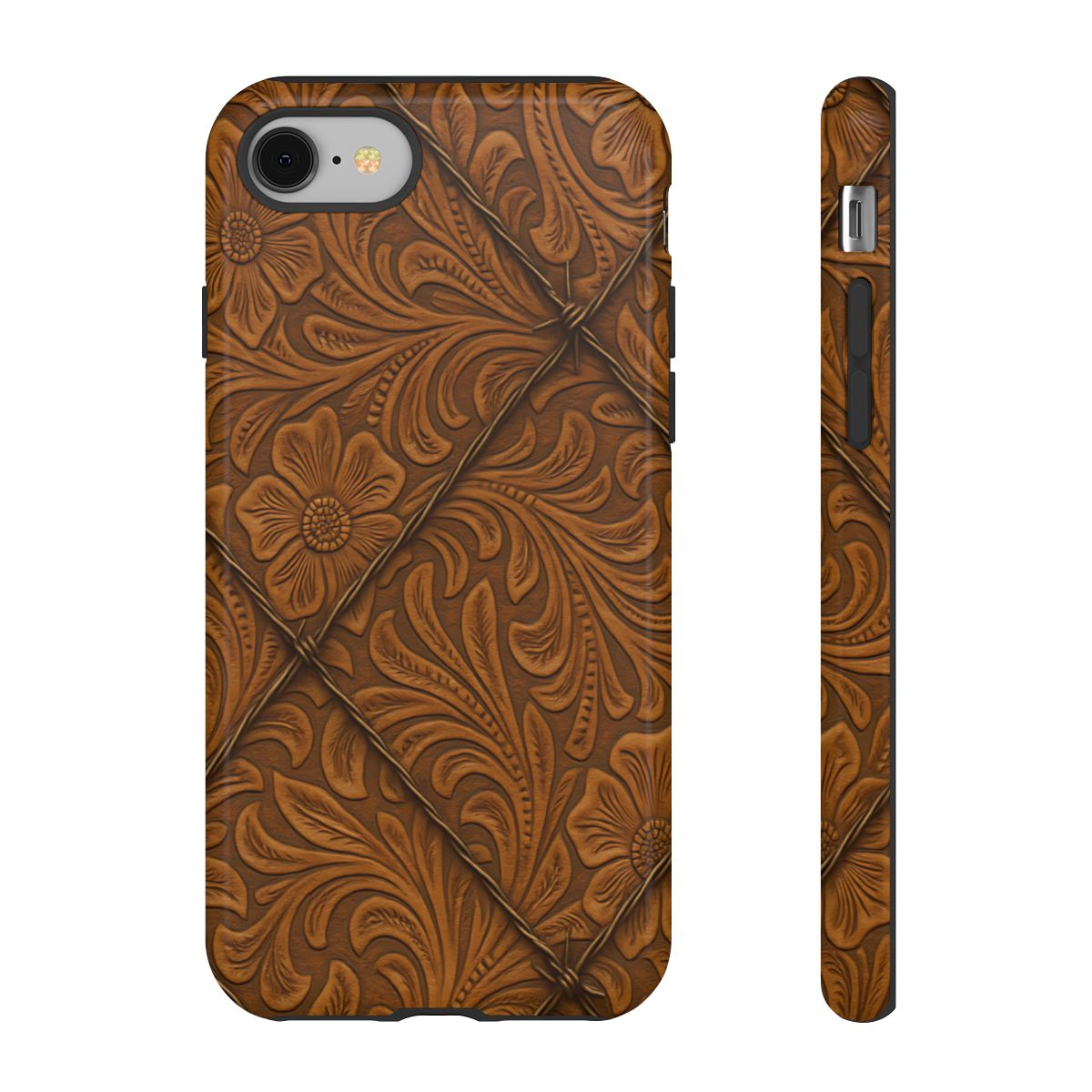 Faux Tooled Tan Barbed Wire Tough Case