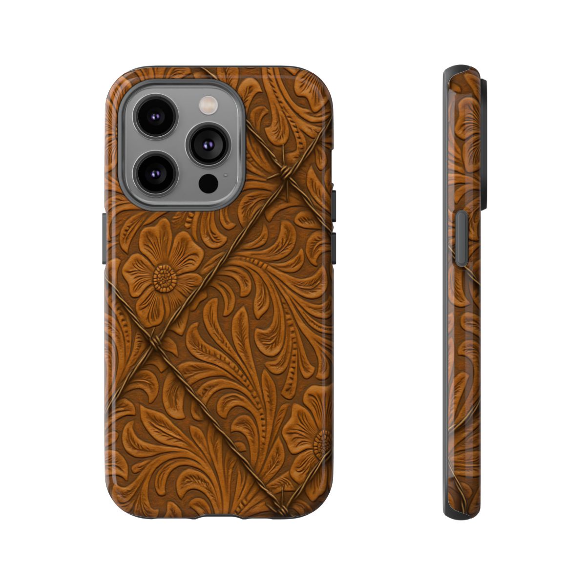 Faux Tooled Tan Barbed Wire Tough Case