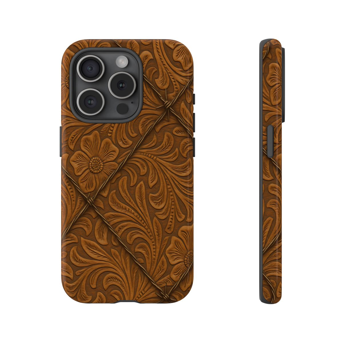 Faux Tooled Tan Barbed Wire Tough Case