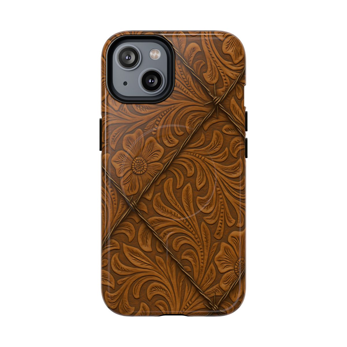 Faux Tooled Tan Barbed Wire Magnetic Case