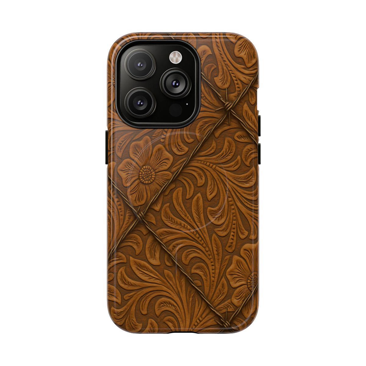 Faux Tooled Tan Barbed Wire Magnetic Case