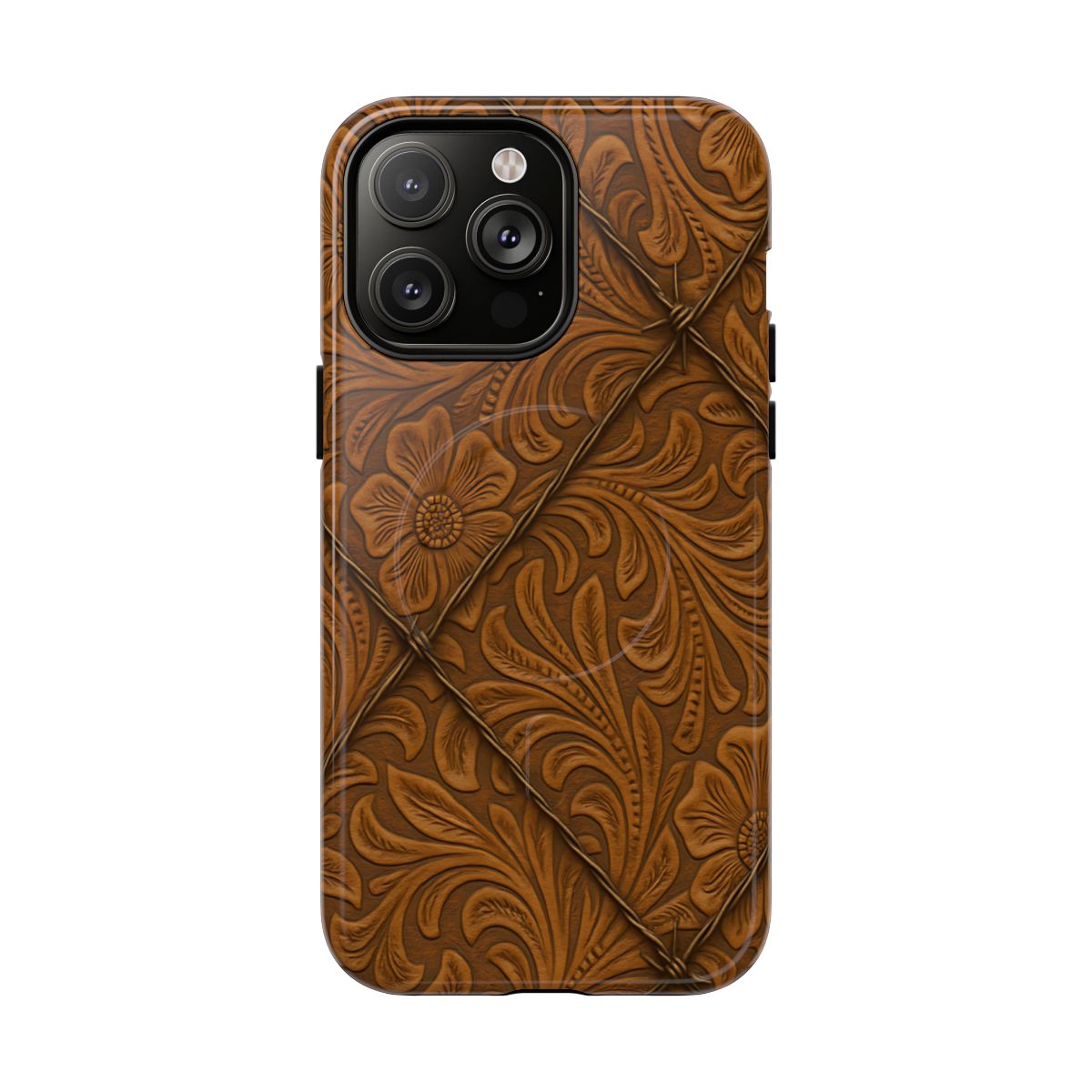 Faux Tooled Tan Barbed Wire Magnetic Case