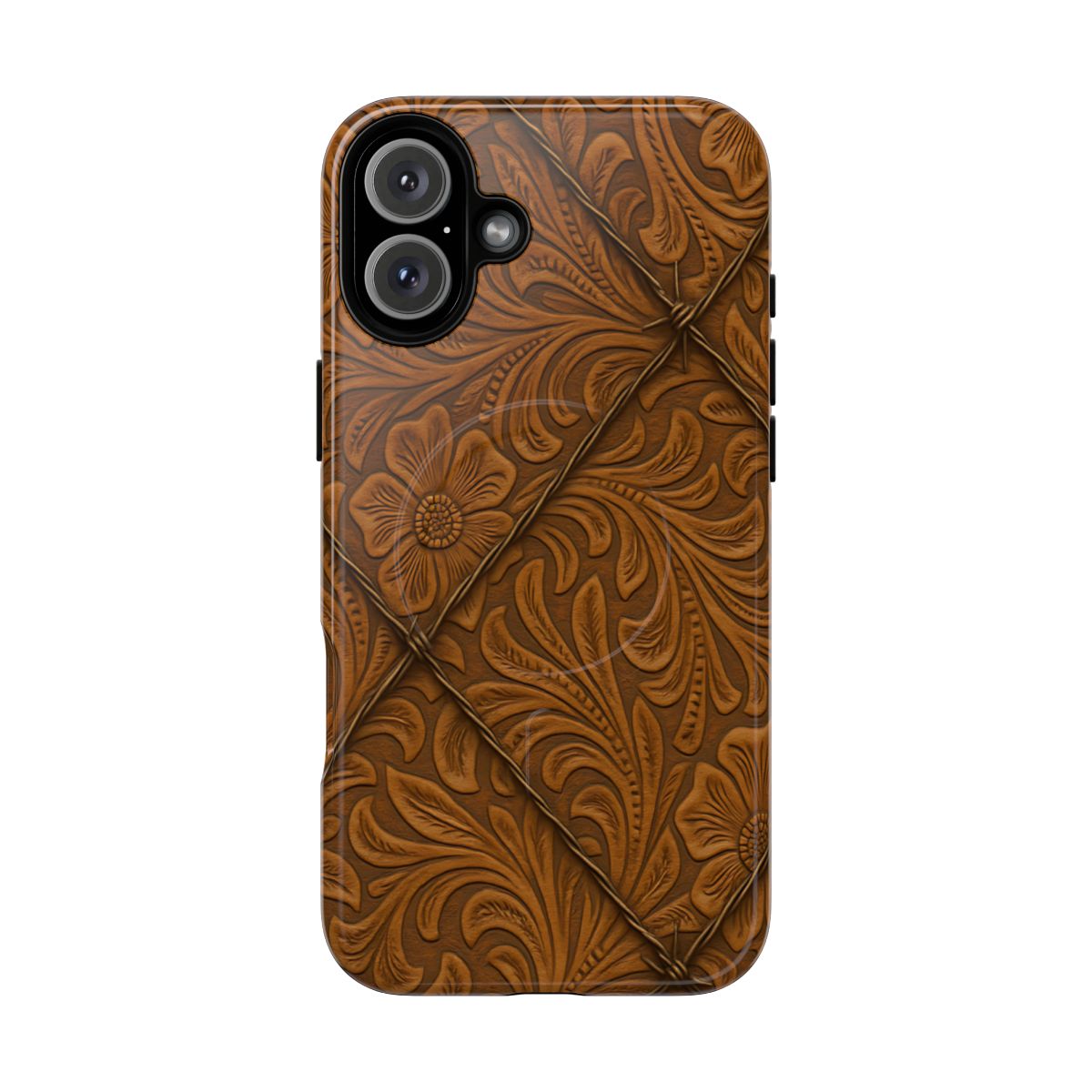 Faux Tooled Tan Barbed Wire Magnetic Case