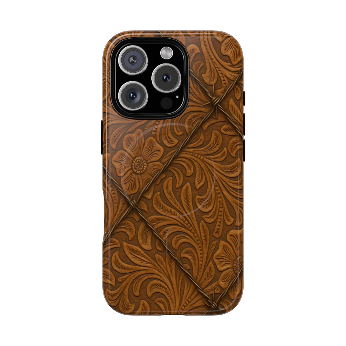 Faux Tooled Tan Barbed Wire Magnetic Case