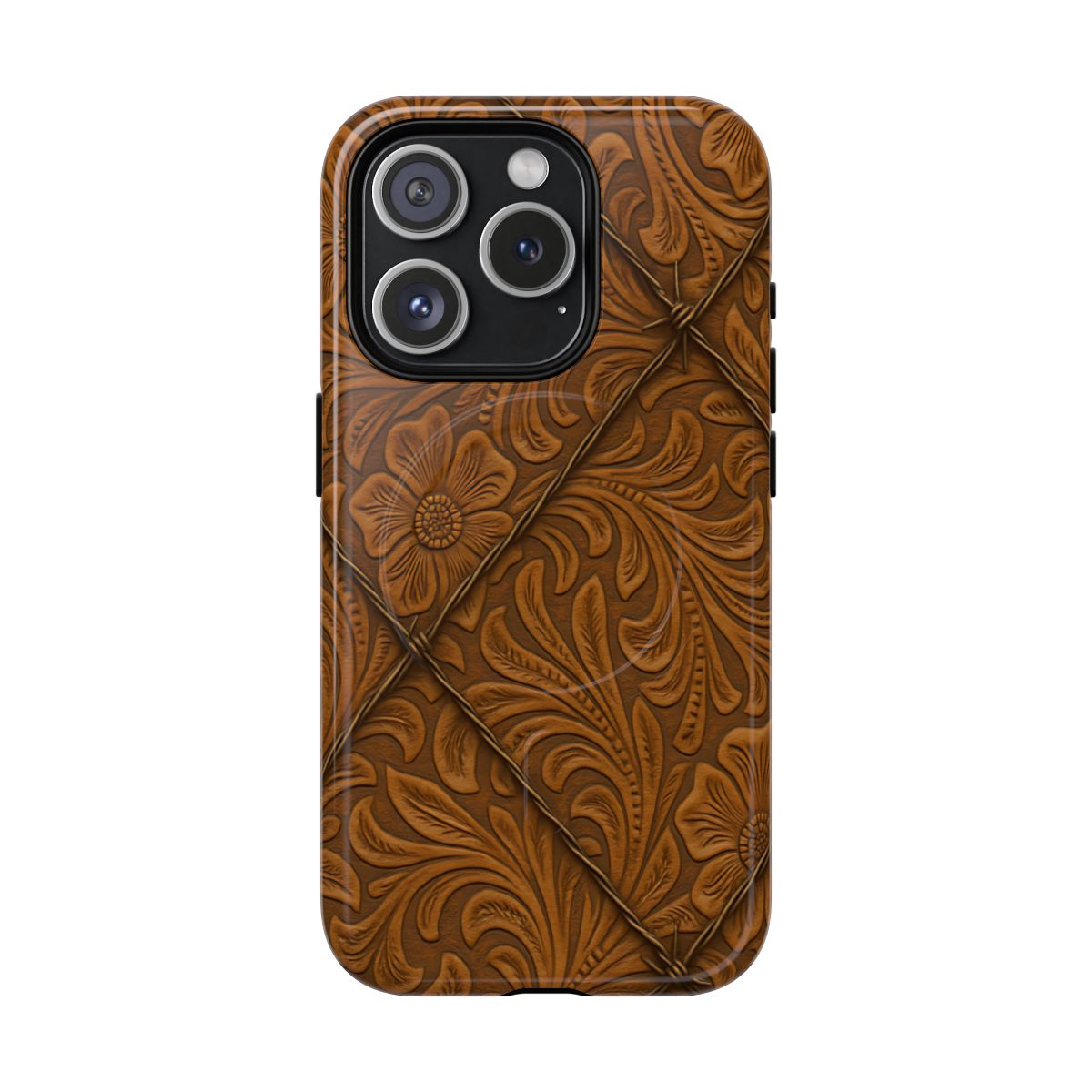 Faux Tooled Tan Barbed Wire Magnetic Case
