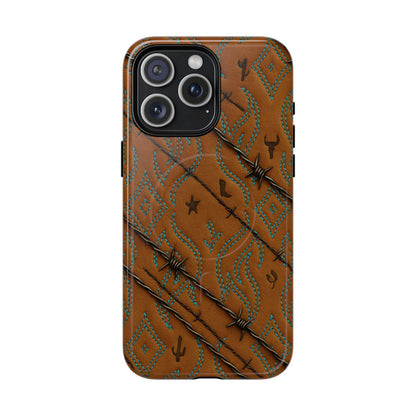 Tan + Turquoise Barbed Wire Magnetic Case