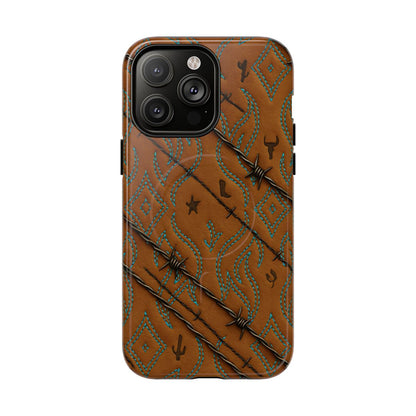 Tan + Turquoise Barbed Wire Magnetic Case