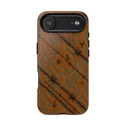 Tan + Turquoise Barbed Wire Magnetic Case