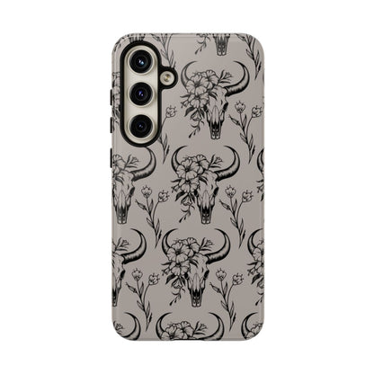 Taupe Floral Skull Tough Case