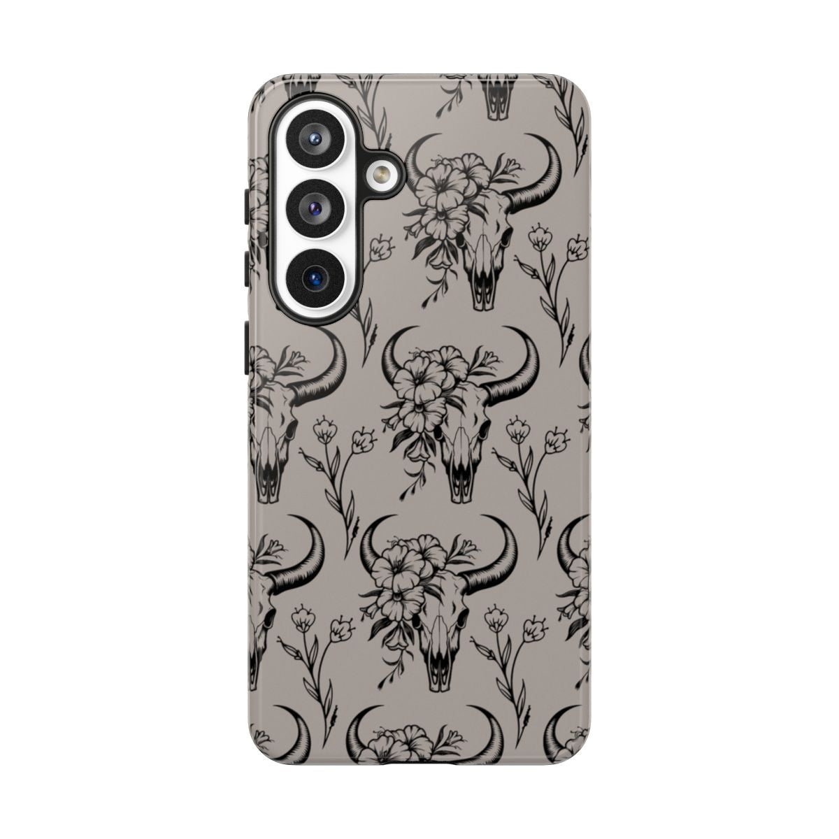 Taupe Floral Skull Tough Case