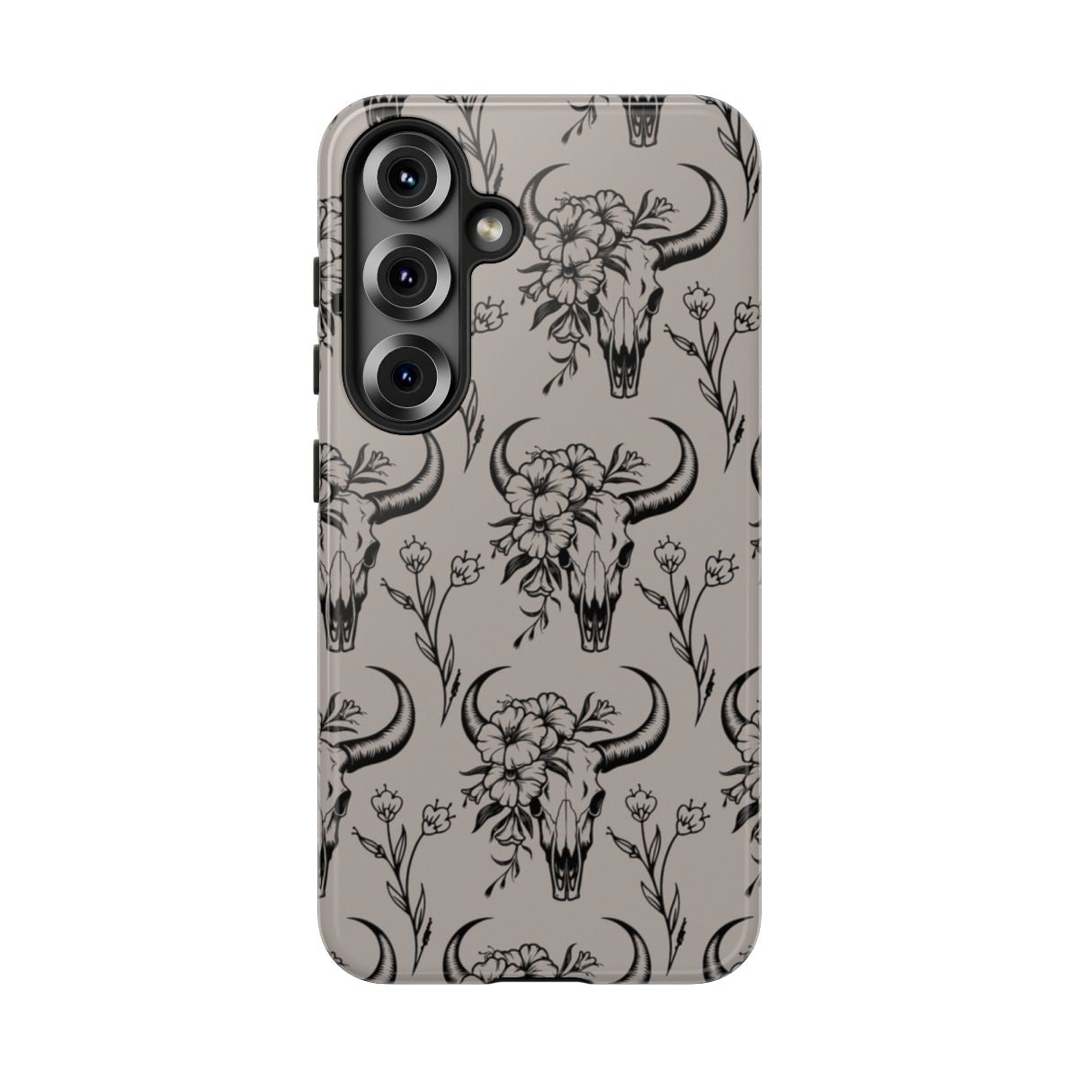 Taupe Floral Skull Tough Case
