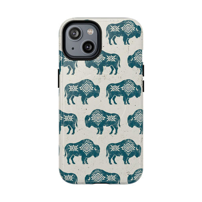 Teal Aztec Buffalo Magnetic Case