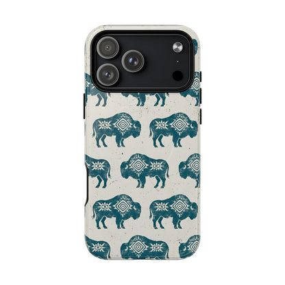 Teal Aztec Buffalo Magnetic Case