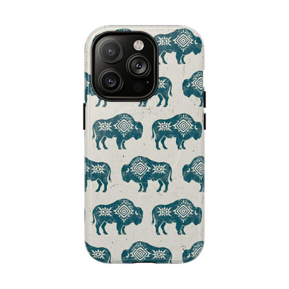 Teal Aztec Buffalo Magnetic Case