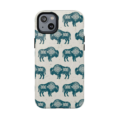 Teal Aztec Buffalo Magnetic Case