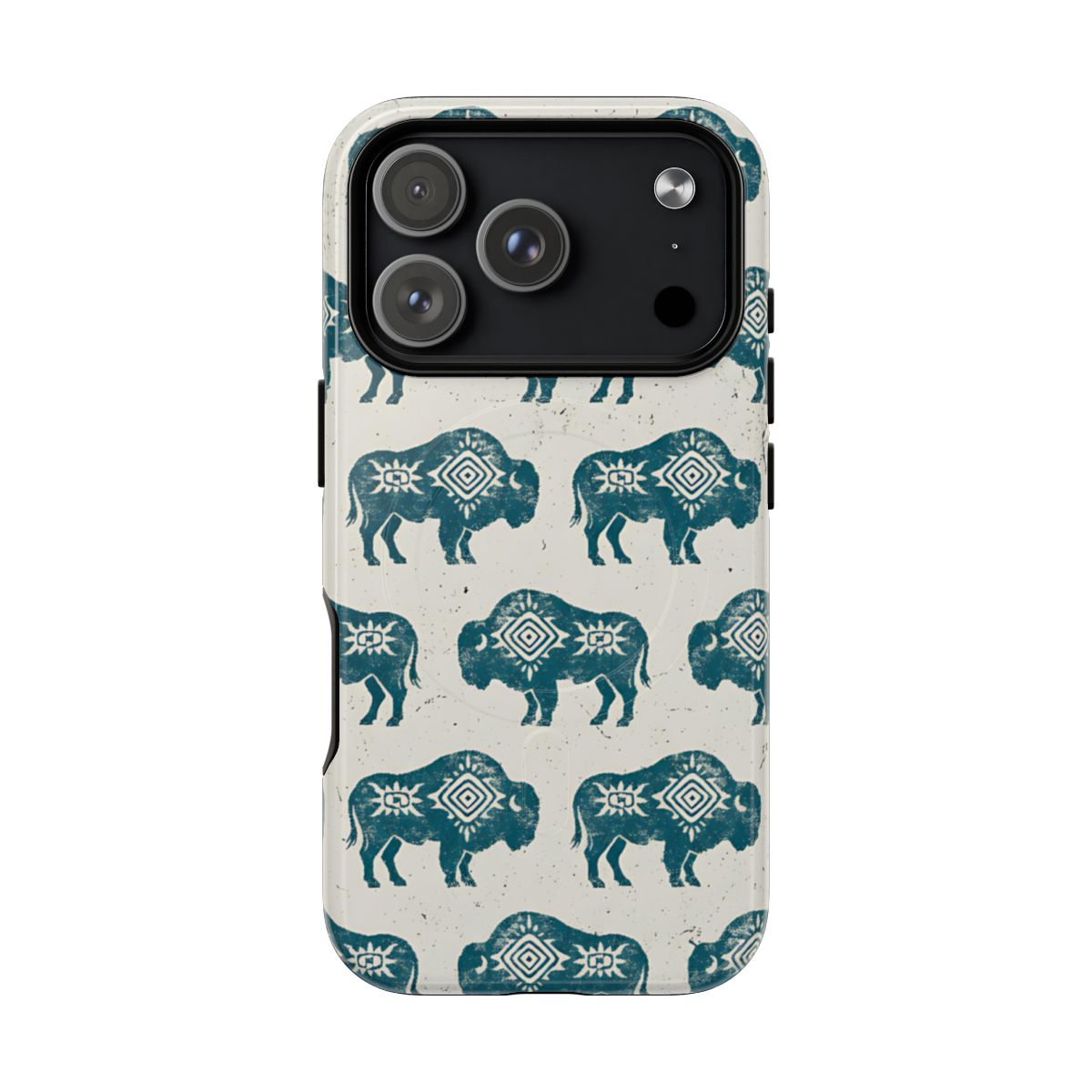 Teal Aztec Buffalo Magnetic Case