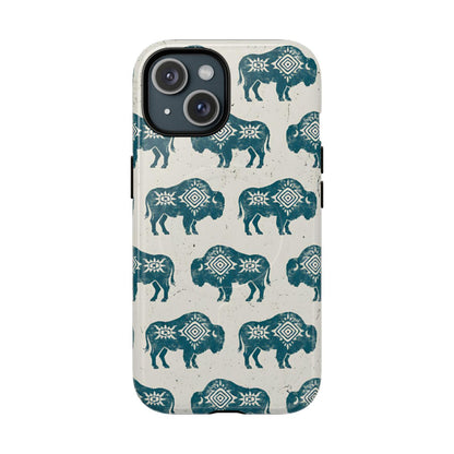 Teal Aztec Buffalo Magnetic Case