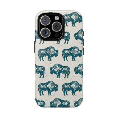 Teal Aztec Buffalo Magnetic Case