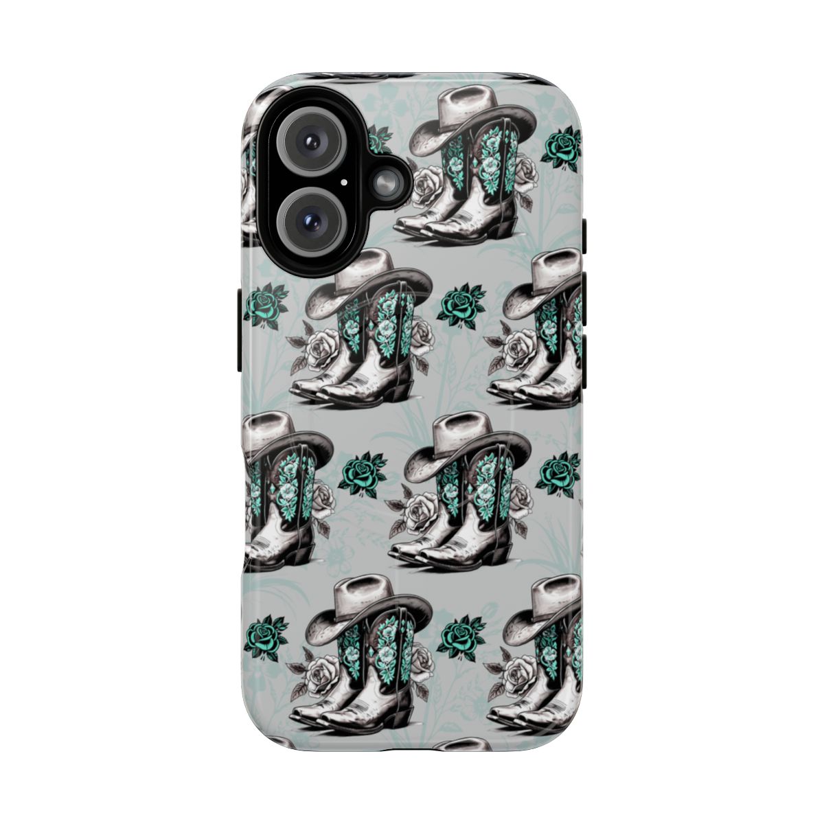 Teal Floral Boots Magnetic Case